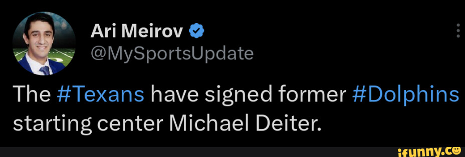 Ari Meirov @MySportsUpdate The #Texans Have Signed Former #Dolphins ...