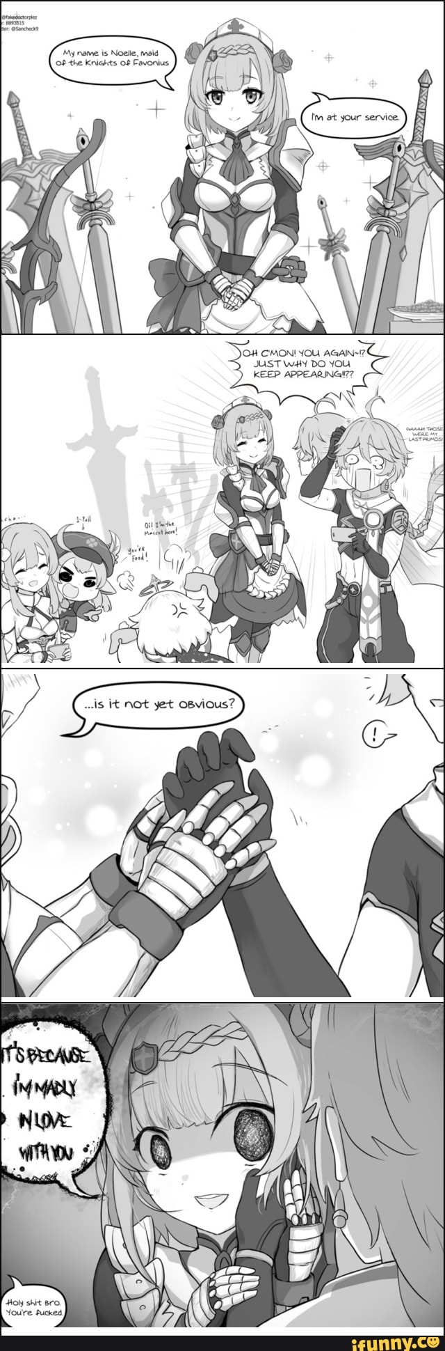 yandere, genshinimpact, anime, waifu, handholding, yanderesimulator, comics