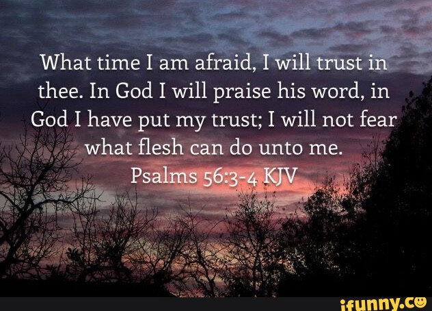 What time I am afraid. will trust in thee. In God I will praise his ...