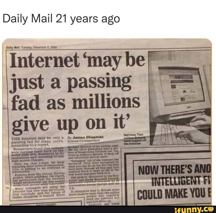 Daily Mail 21 years ago 'may be just a passing fad as millions