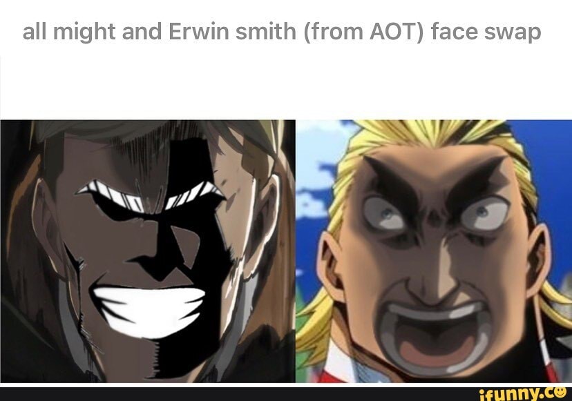All might and Erwin smith (from AOT) face swap 