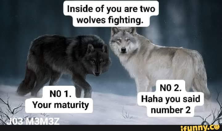 Sweet Meme are made of these - Inside of you are two wolves fighting ...
