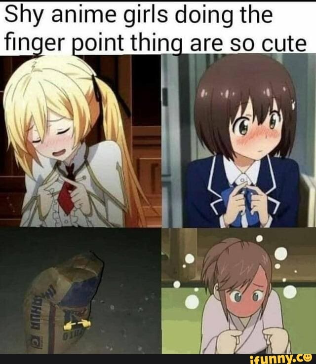 Shy anime girls doing the finger point thing are so cute