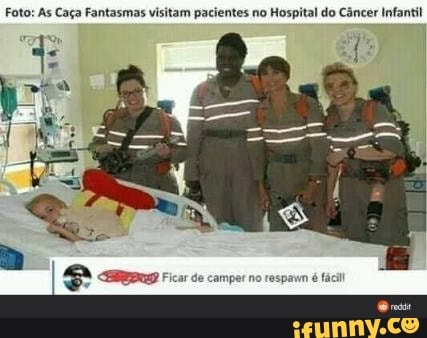Foto: As Caça Fantasmas visitam pacientes no Hospital do Câncer Infantil