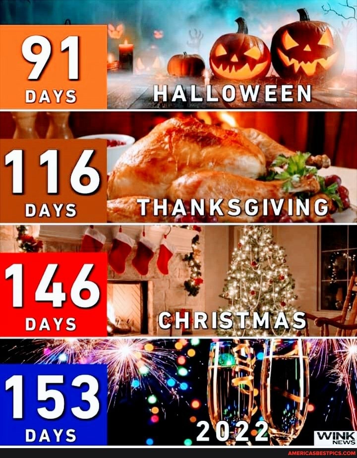 How Many Days From Halloween 2022 To Christmas 2022 91 Days Halloween 116 Days Thanksgiving Days Christmas 153 Days 2022 -  America's Best Pics And Videos