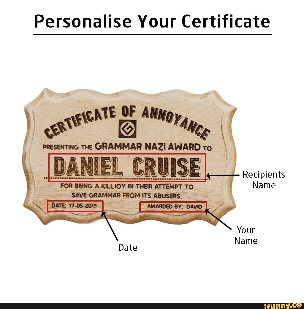 personalise-your-certificate-cate-of-annoy-presenting-the-grammar