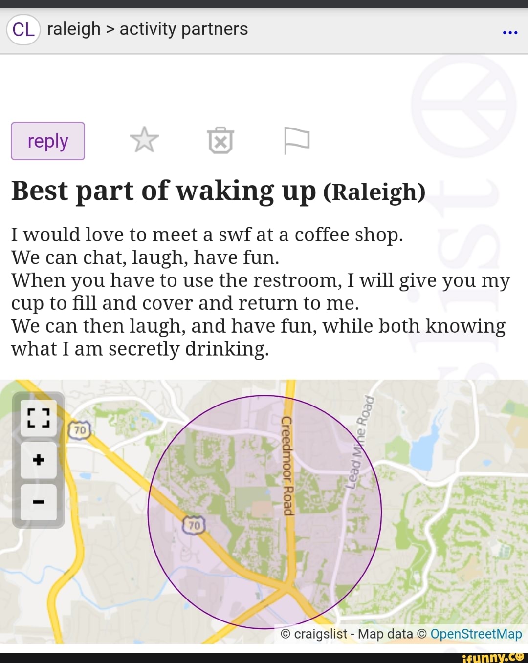 CL raleigh > activity partners reply wa Best part of waking up (Raleigh ...