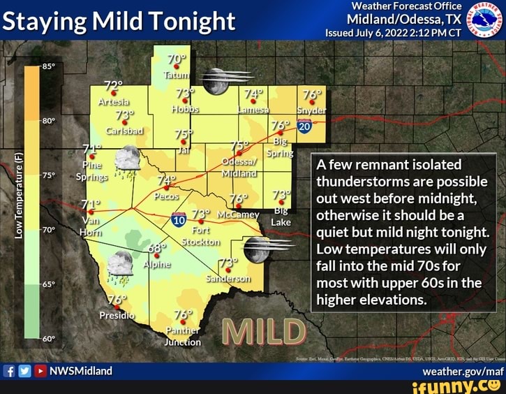 Weather 76574 Weather Forecast Office Staying Mild Tonight Issued July 6, 2022 TX PM ...
