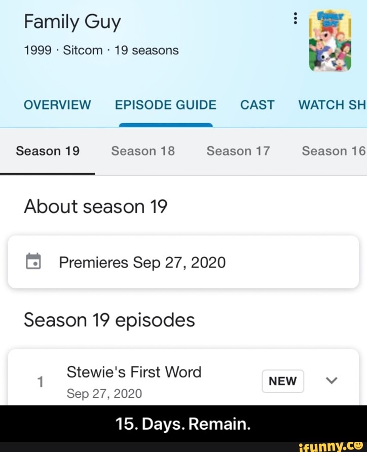 family guy season 15 episode guide