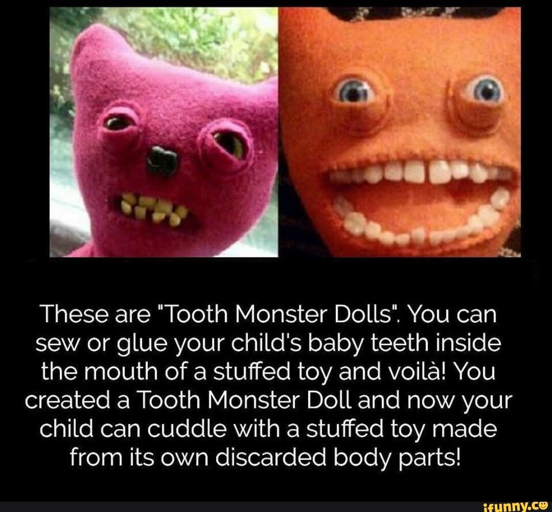 stuffed animal with baby teeth