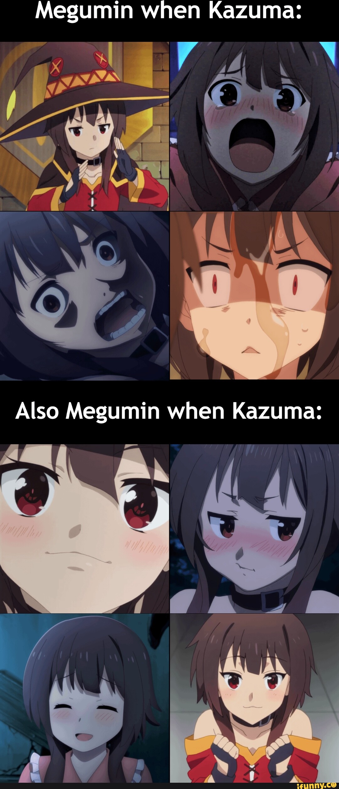 4 memes de megumin y 1 del gran lord kazuma