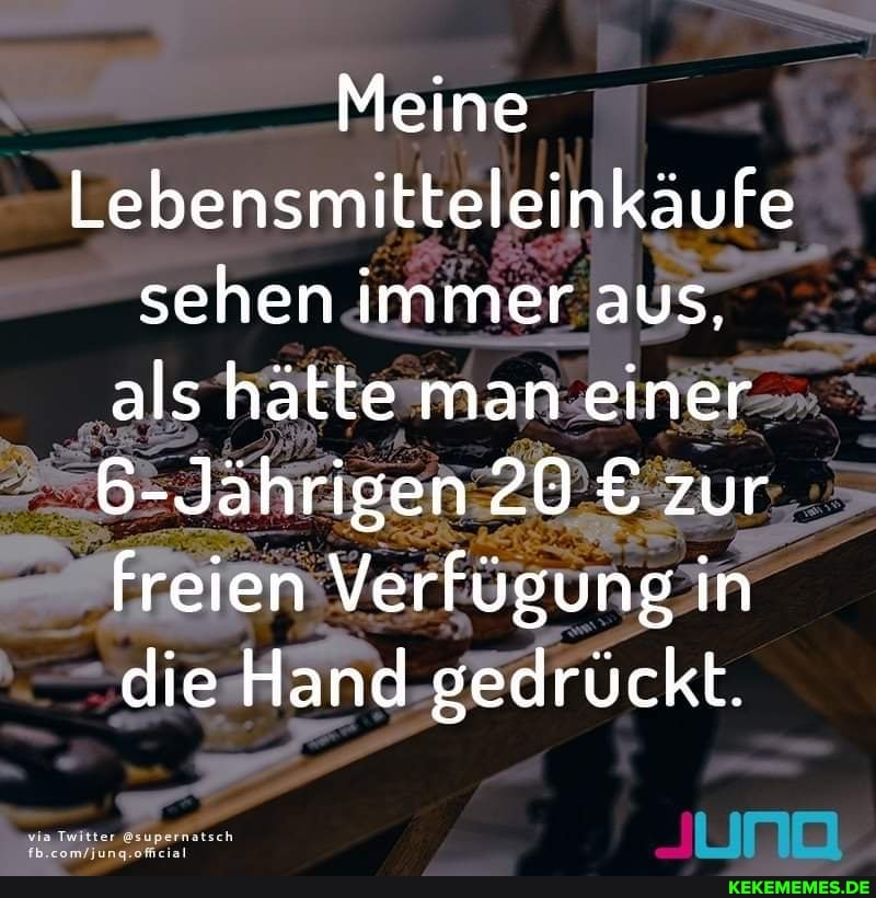 Meine
Lebensmitteleinkäufe
sehen immer aus,
als hatte man-einer-