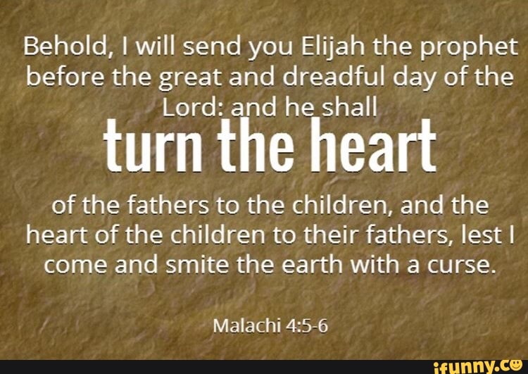 Behold I Will Send You Elijah The Prophet Before The Great And