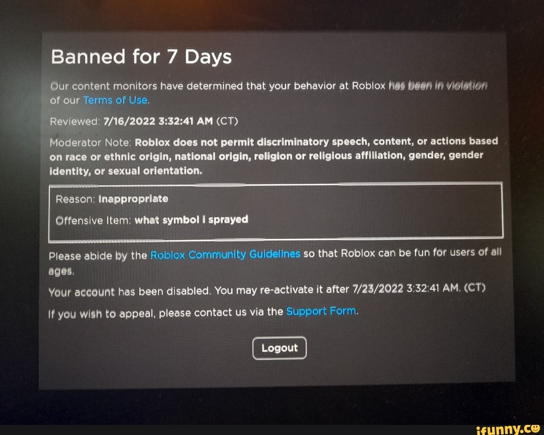 Banned for 7 Days Our content monitors have determined that your ...