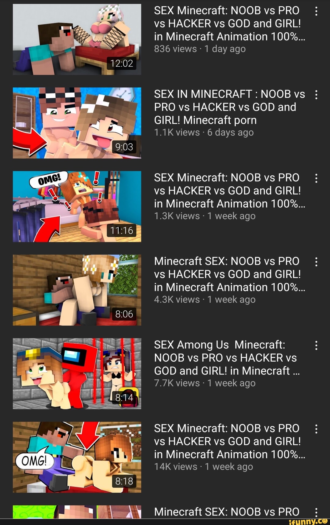 SEX Minecraft: NOOB vs PRO vs HACKER vs GOD and GIRL! in Minecraft  Animation 100%... 836