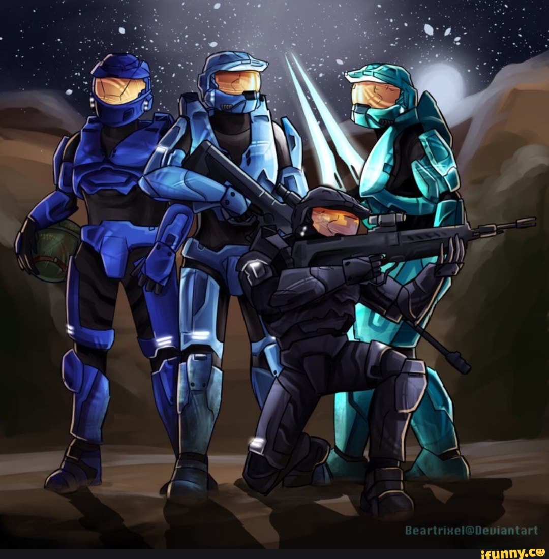 Сини против красных. Halo Red vs Blue персонажи. Red vs Blue vs Halo. Синяя команда Хало. Red Team vs Blue Team.