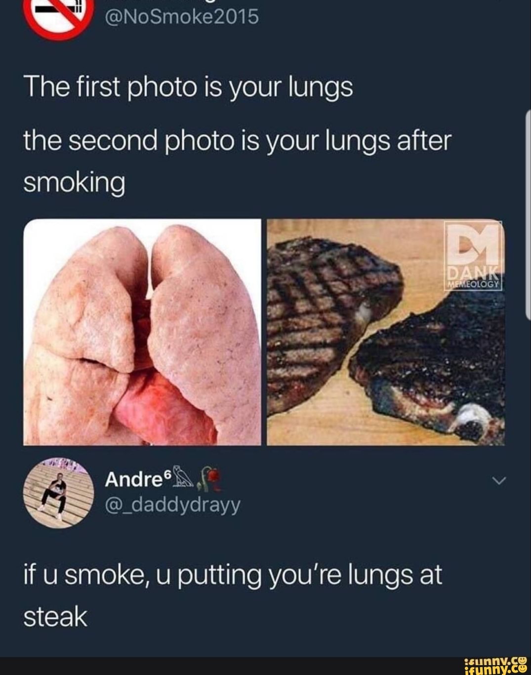 The first photo is your lungs the second photo is your lungs after ...