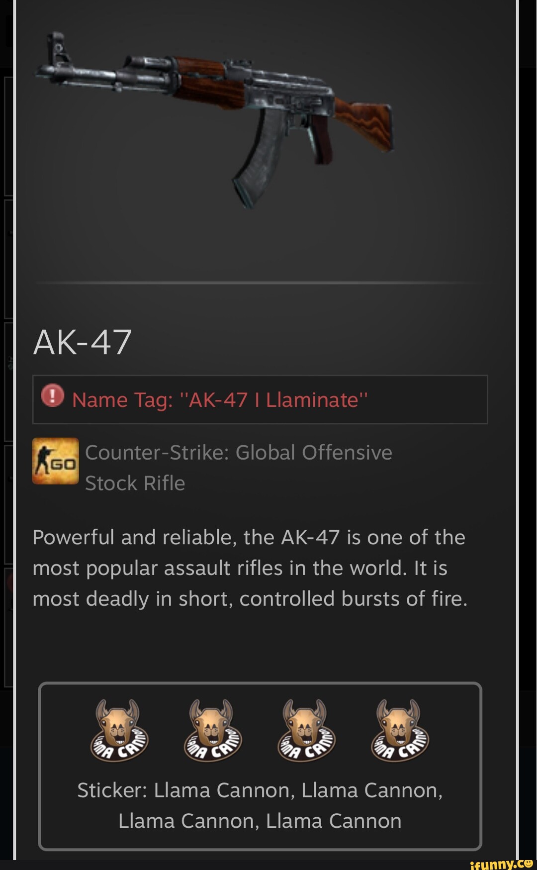 AK47 Name Tag "AK I Llaminate" CounterStrike Global Offensive