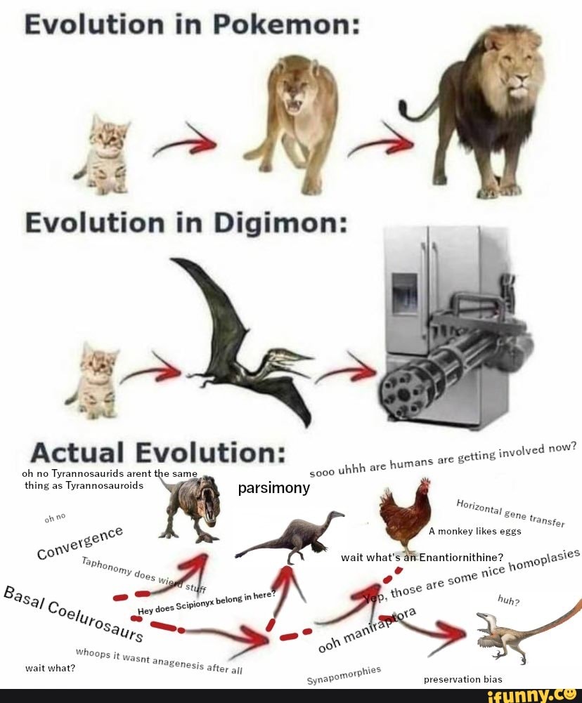 Evolution in Pokemon: a+ ffs Evolution in Digimon: Actual Evolution ...