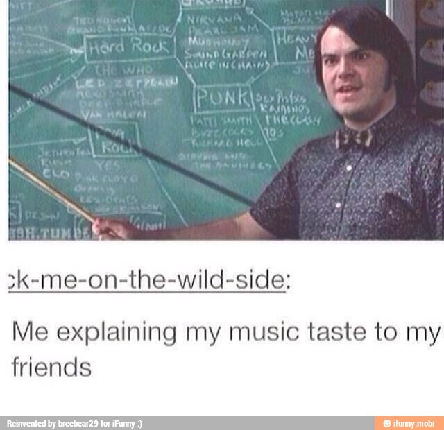 3k-me-on-the-wild-side:
Me explaining my music taste to my
friends