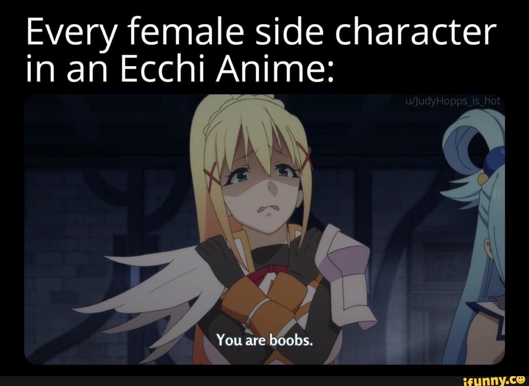 Every female side character in an Ecchi Anime: You are boobs. - iFunny