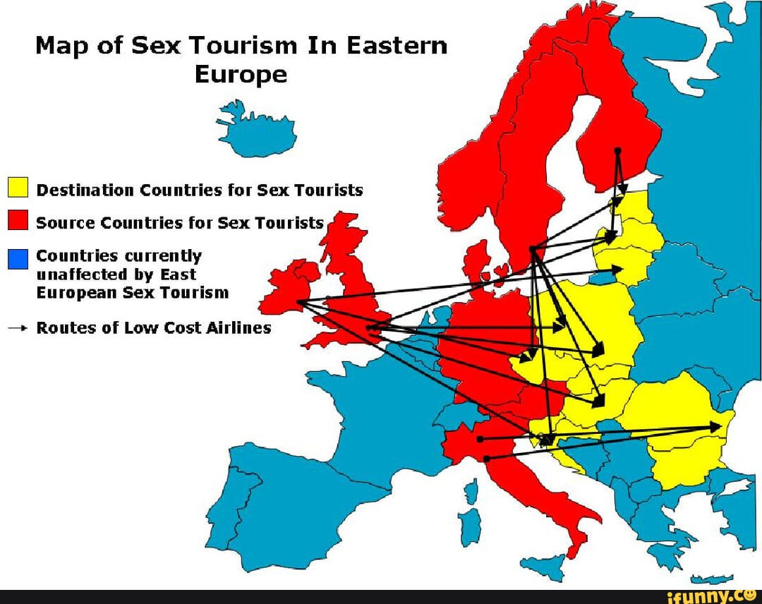 Map of Sex Tourism In Eastern Europe I Destination Countries for Sex