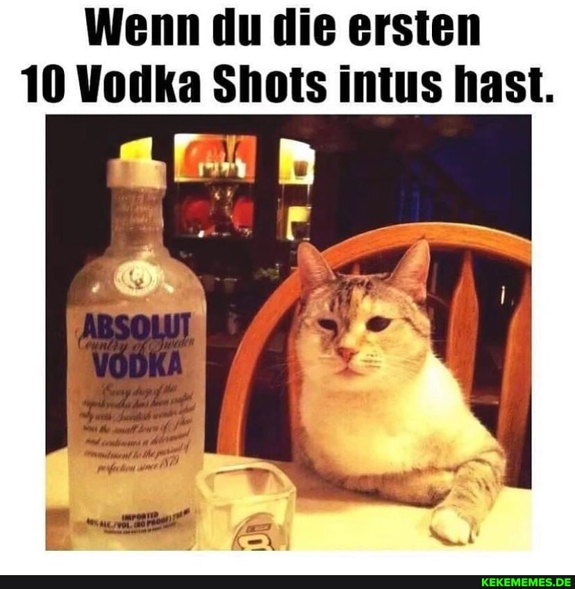 Wenn du die ersten
10 Vodka Shots intus hast.