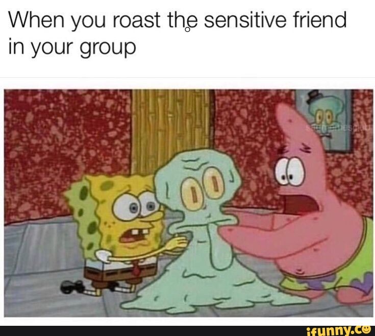 When you roast the sensitive friend
in your group