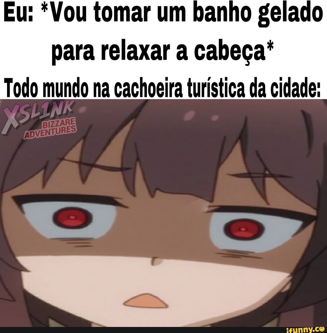 Eu: *Vou tomar um banho gelado
para relaxar a cabeça*
Todo mundo na cachoeira turística da cidade: