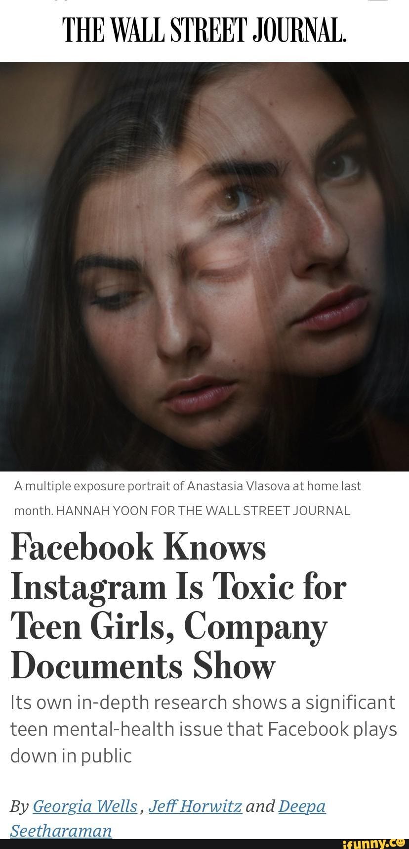 THE WALL STREET JOURNAL. A multiple exposure portrait of Anastasia