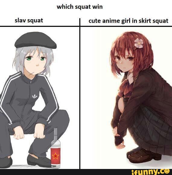 Anime Girl Squatting