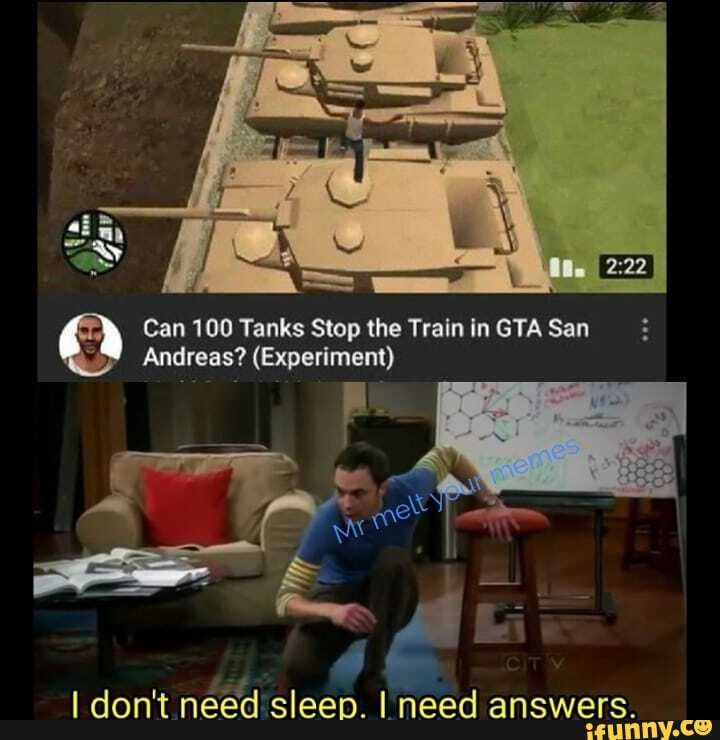 Can 100 Tanks Stop the Train in GTA San Andreas? (Experiment) I don't