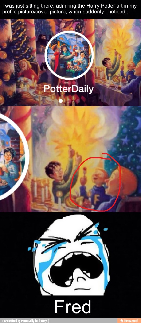 I was just sitting there, admiring the Harry Potter art in my
profile picture/cover picture, when suddenly I noticed...