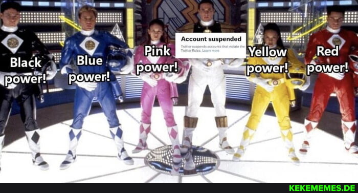 Pink I 'Account suspended Red polvey power powe Black Biue power power! Rowe