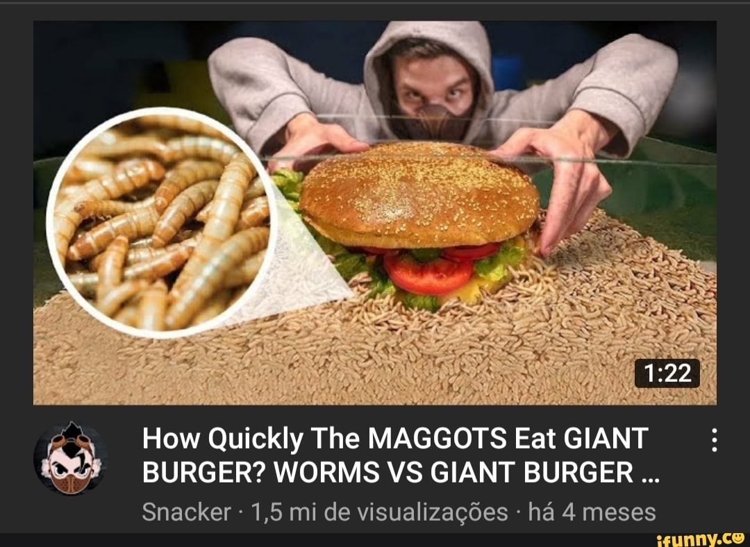 How Quickly The MAGGOTS Eat GIANT BURGER? WORMS VS GIANT BURGER
-ha 4meses
izagoes
Snacker - 1,5 mi de visual ha meses