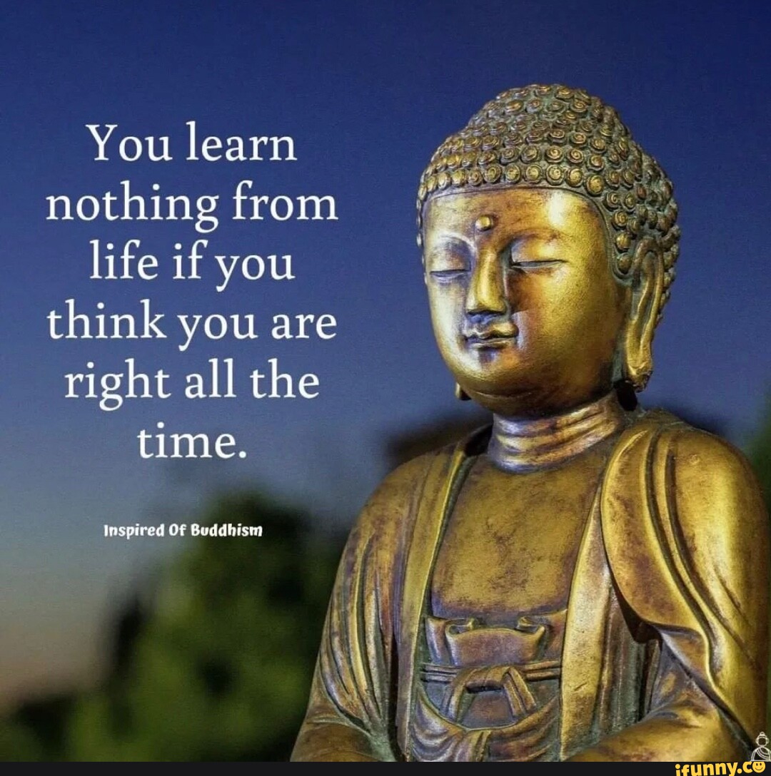 You learn nothing from life if you think you are right all the time ...