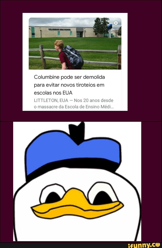 Columbine pode ser demolida
para evitar novos tiroteios em
escolas nos EUA
LITTLETON, EU.
o massac