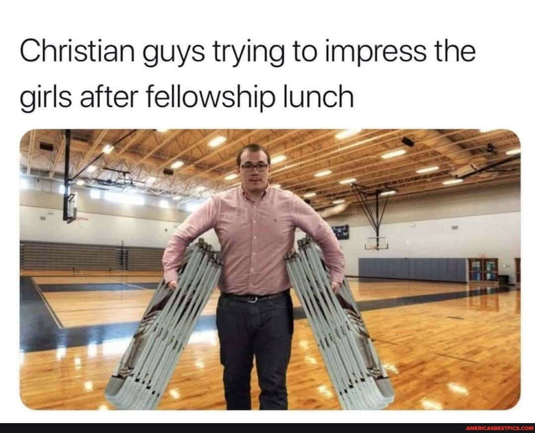 Christian guys trying to impress the girls after fellowship lunch