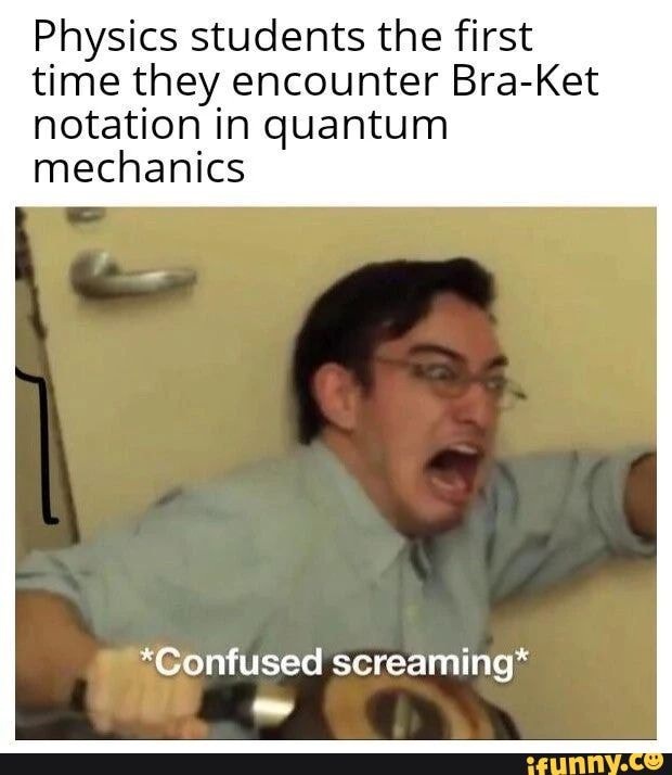 Physics students the first time they encounter BraKet notation in