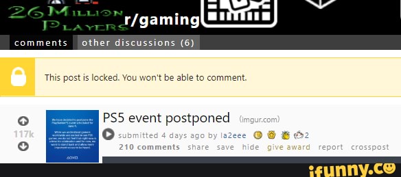 This post is locked. You won't be able to comment.
event postponed