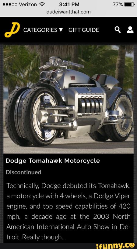 dodge tomahawk top speed