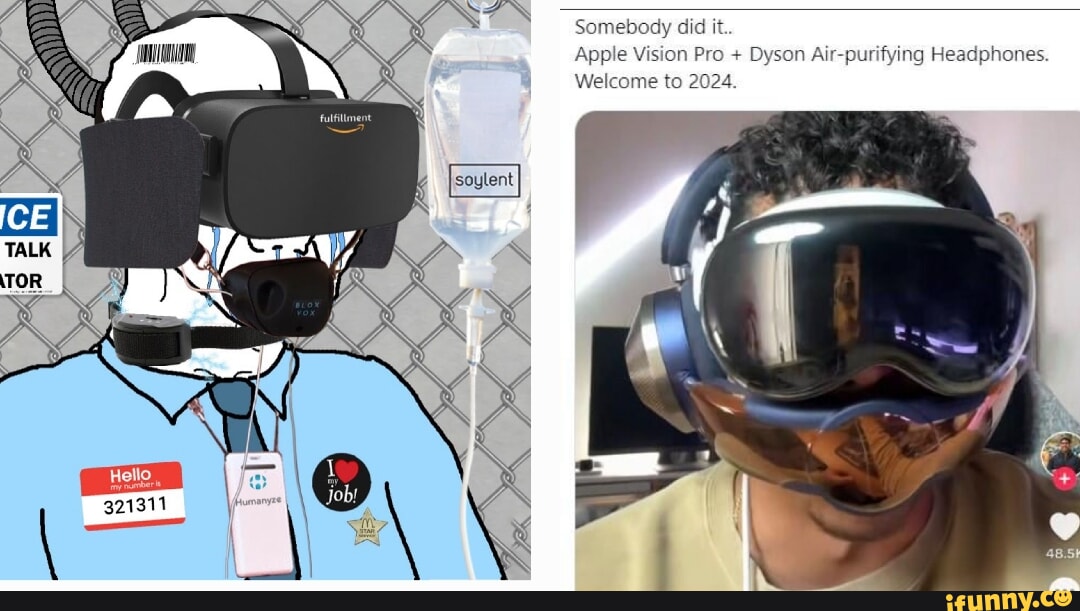 Somebody did it. Apple Vision Pro + Dyson Air-purifying Headphones ...