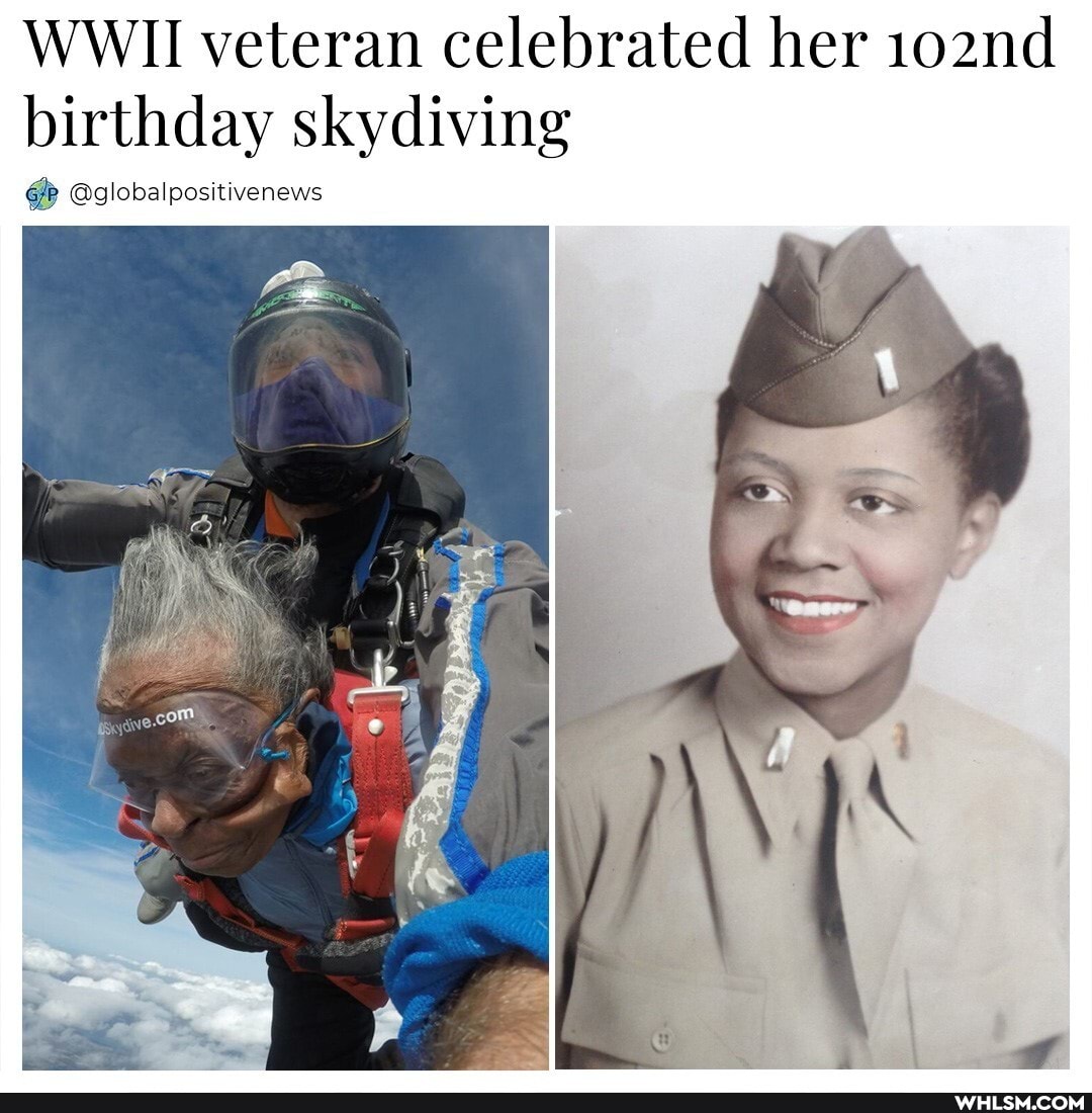 WWI veteran celebrated her 102nd birthday skydiving
@globalpositivenews
