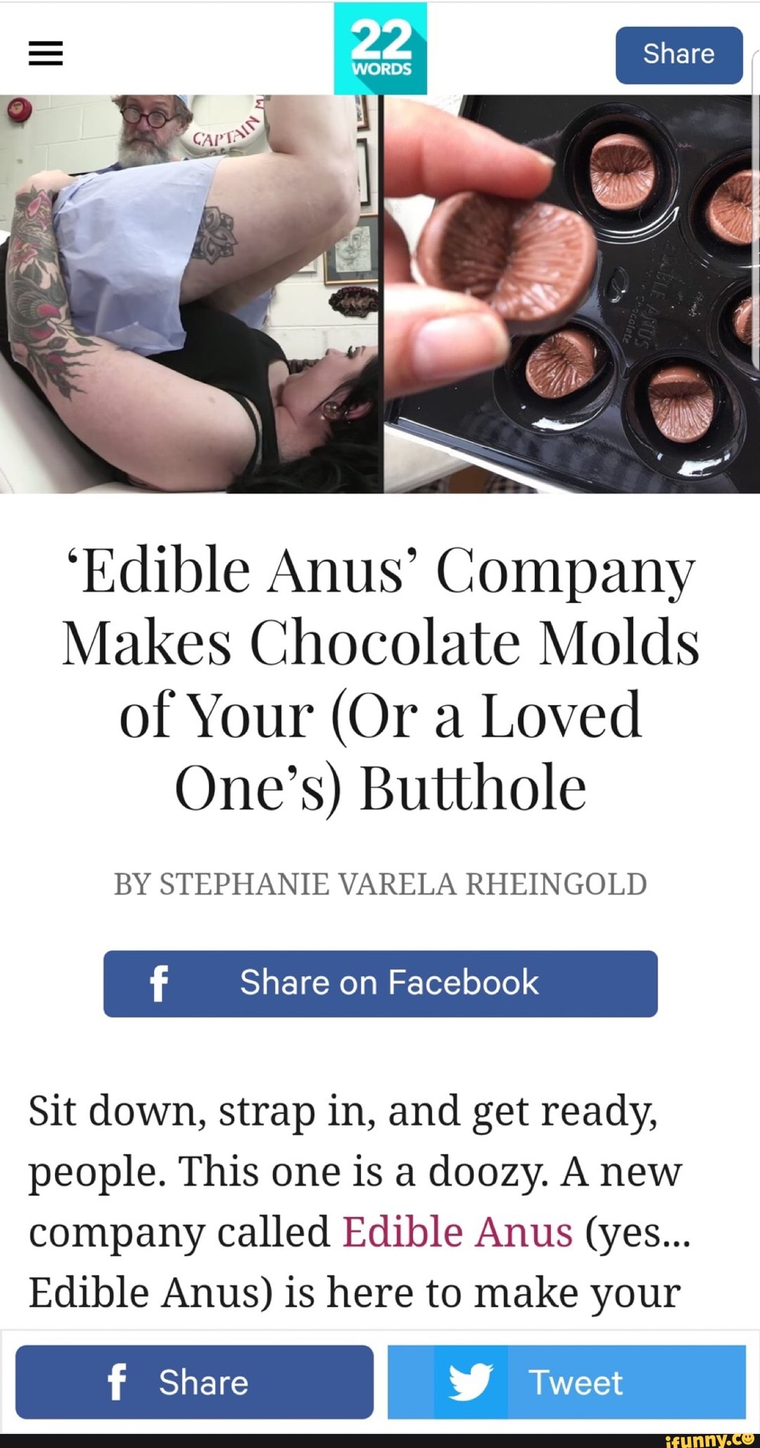 So “Edible Anus” Chocolate Buttholes Are a Thing…