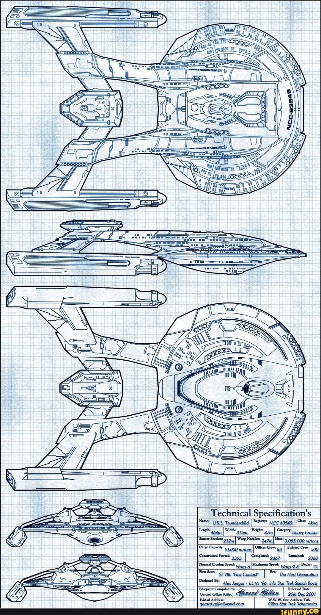 Technical Specification's Name" USS, Thunderchild I 63549 I Akira 464m