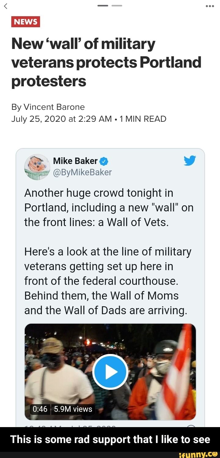 New 'wall' of military veterans protects Portland protesters By Vincent
