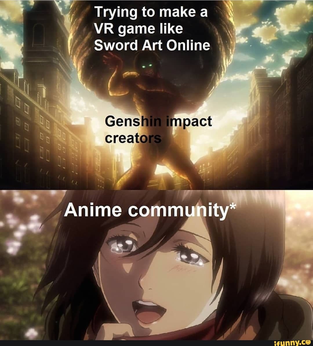 Trying to make a VR game like Sword Art Online Gensh pact Anime community*  - iFunny