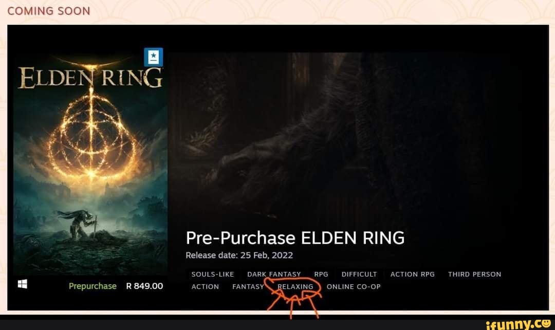 COMING SOON ELDEN RING Pre Purchase ELDEN RING Release Date 25 Feb   Cf676f63a294179dc83c93b7e8614a45b20b45bf7fd169528e2973fc026bbde6 1 