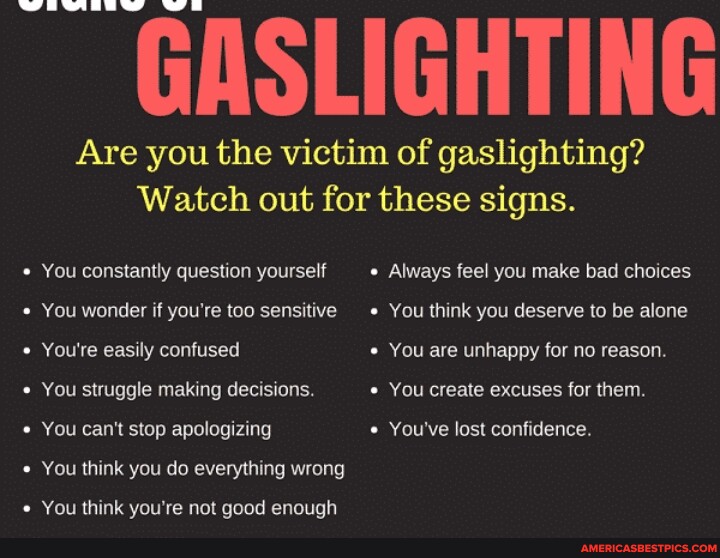 GASLIGHTING Are you the victim of gaslighting? Watch out for these