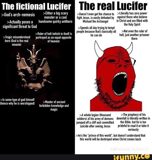The real Lucifer The fictional Lucifer arch-nemesis Ether abig scary ...